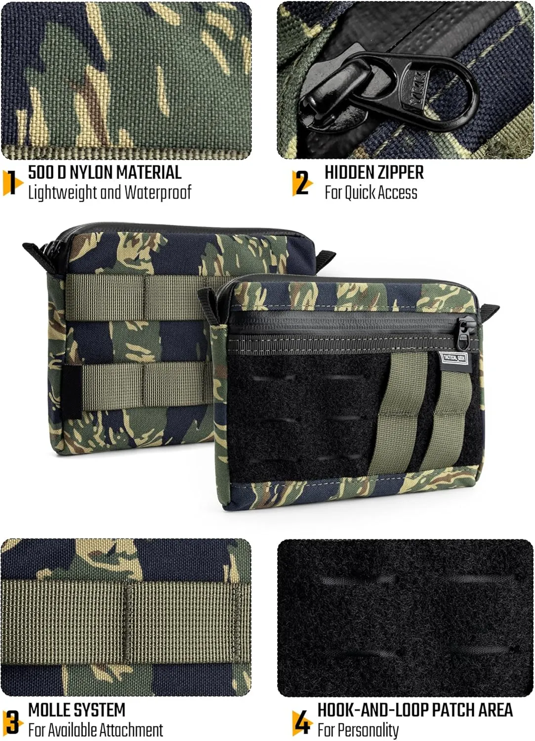 TACTICAL GEEK EDC Pouch Organizer, Nylon Multi-Functional Utility EDC Bag, Multi-Purpose Molle EDC Gadget Organizer, Multitools Pocket Organizer for Daily Carry