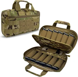 Tactical Pistol Magazine Storage Pouch, Tactical MOLLE Mag Pouch Bag Fits Most Single/Double Stack 9mm .40 .45 Mags for Medium and Large Handguns