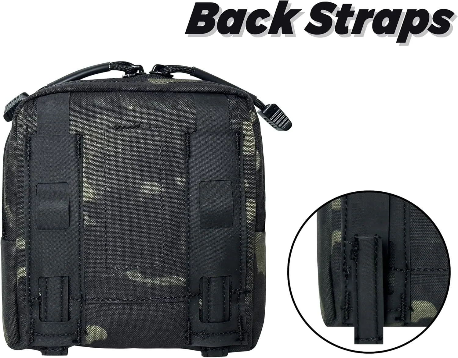 Tactical Pouch Double YKK Zipper Smart GP Accessory Bag with Mag Pouch Inside Pocket Molle Strap Delustering 500D Nylon 5.5"×5.5"×2.4"