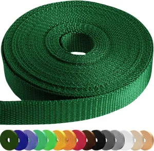 TECEUM 1" & 1.5" & 2" Webbing – 10 25 50 Yards – 40  Colors – Heavy Duty 1 Inch 1.5 Inch 2 Inch Webbing for Climbing Outdoors Indoors Crafting DIY