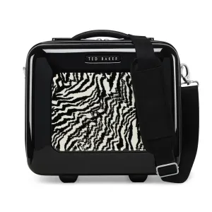 Ted Baker Take Flight Zebra Cosmetic Case Vanity BlacknWhite