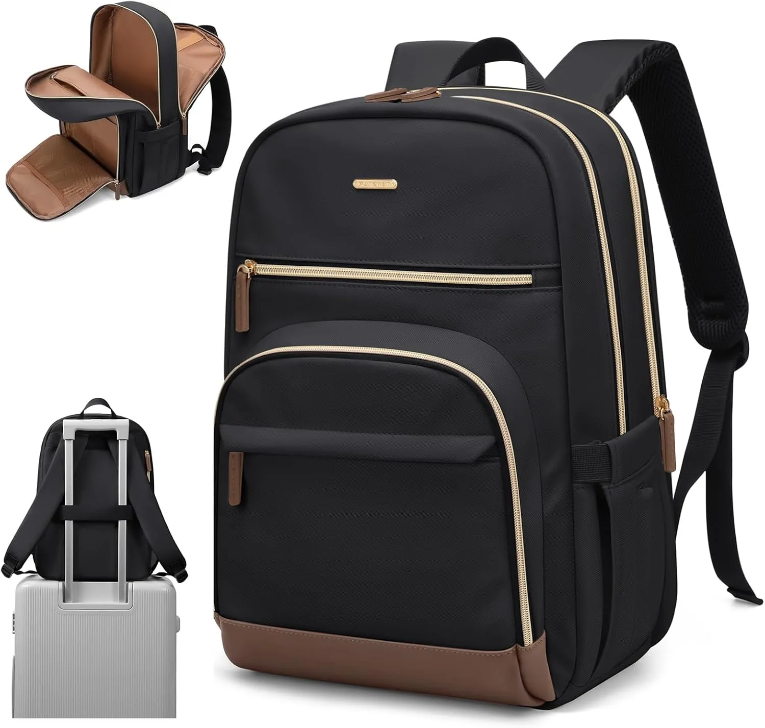 TENSTAR Laptop Backpack for Women, Computer Backpack Fit 16 Inch Notebook, Large Capacity Backpack Women Casual Daypack for Travel, Black