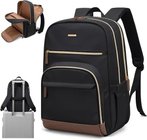TENSTAR Laptop Backpack for Women, Computer Backpack Fit 16 Inch Notebook, Large Capacity Backpack Women Casual Daypack for Travel, Black