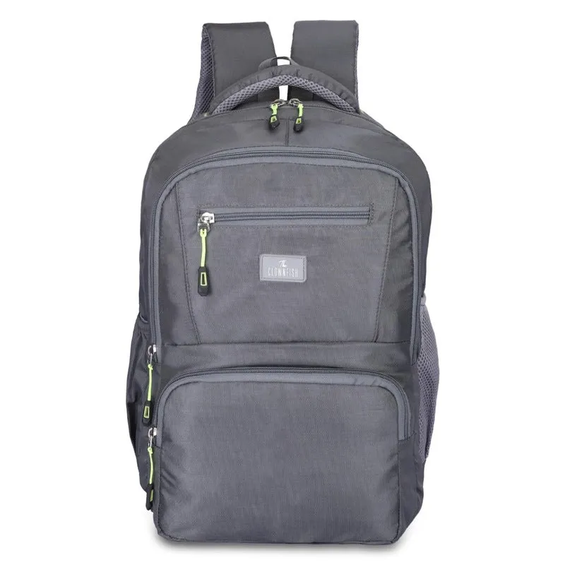 THE CLOWNFISH Digitech Series Laptop Backpack - Water Resistant, Multi-Compartment | 27L | Grey