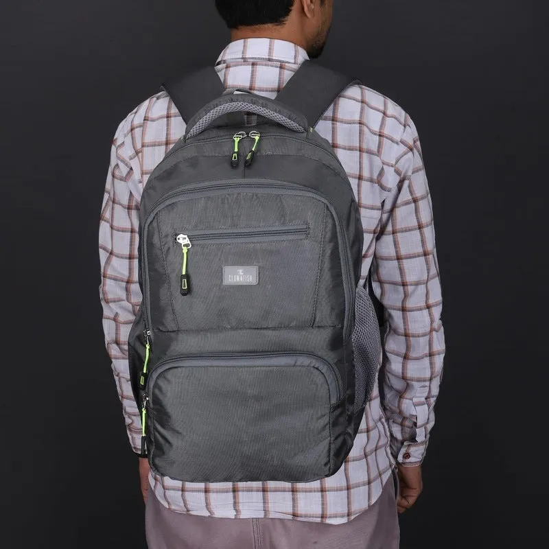 THE CLOWNFISH Digitech Series Laptop Backpack - Water Resistant, Multi-Compartment | 27L | Grey