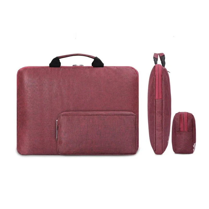 THE CLOWNFISH Unisex Combo Of Rex Series Polyester 14 Inch Laptop Sleeve With Comfortable Carry Handle & Scholar Series Multipurpose Polyester Travel Pouch Pencil Case Toiletry Bag (Maroon)