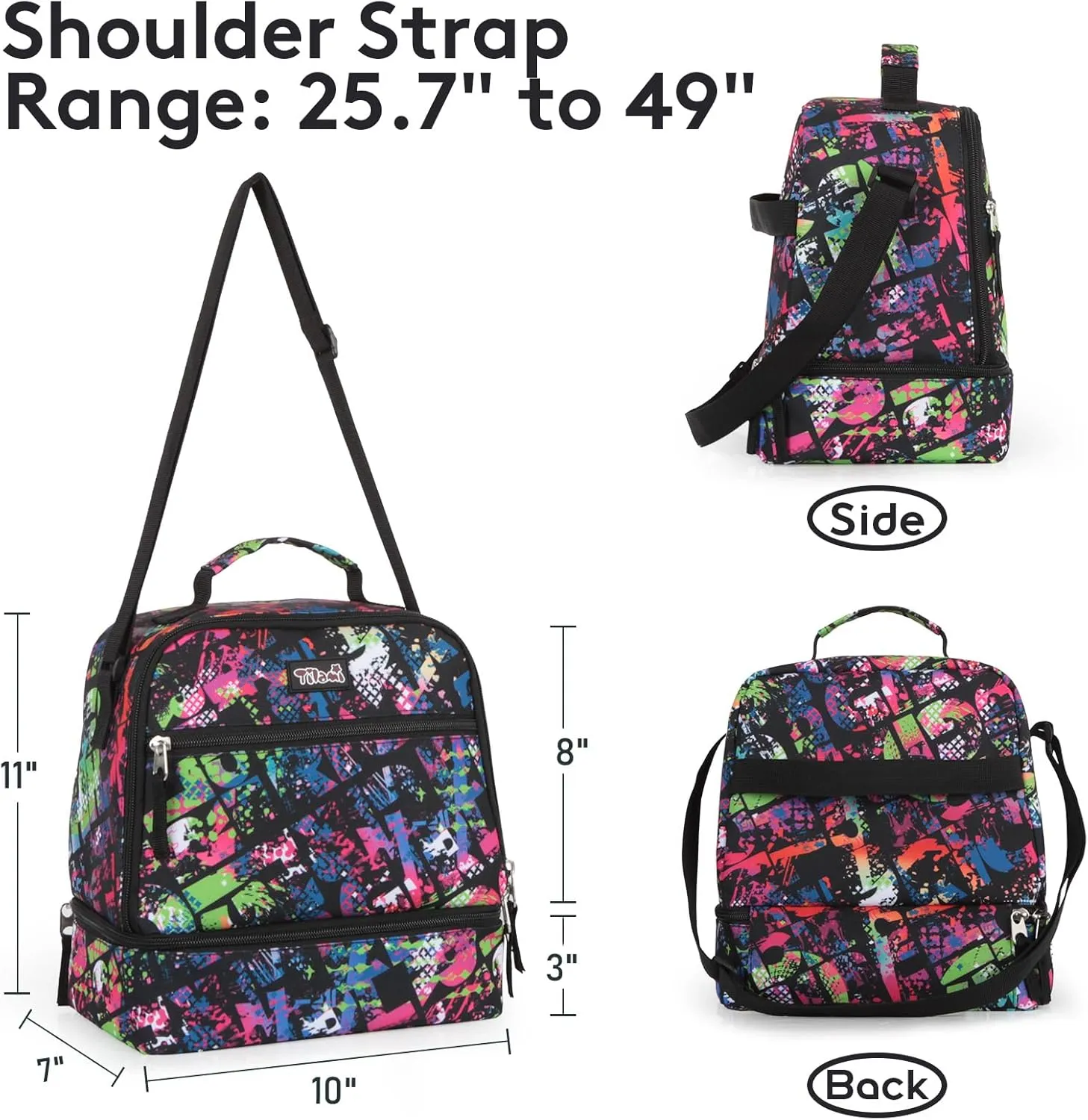 Tilami Rolling Backpack & Lunch bag for Kids 19 Inch Wheeled Bookbag for Boys & Girls for School & Travel,Colorful red