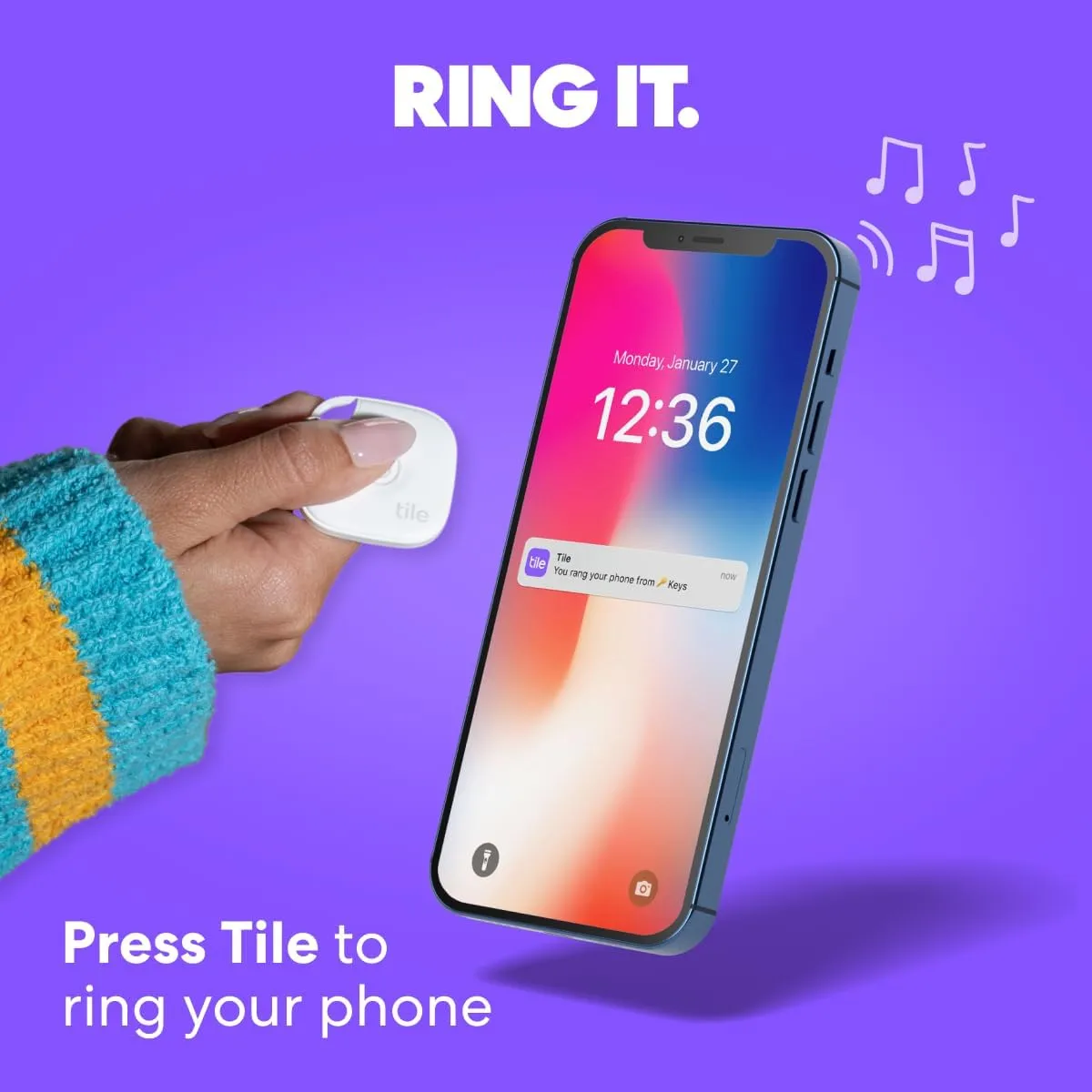 Tile by Life360 Mate (2024) Bluetooth Tracker, Keys Finder and Item Locator for Keys, Bags and More. Phone Finder. Both iOS and Android Compatible. 4-Pack (Colors)