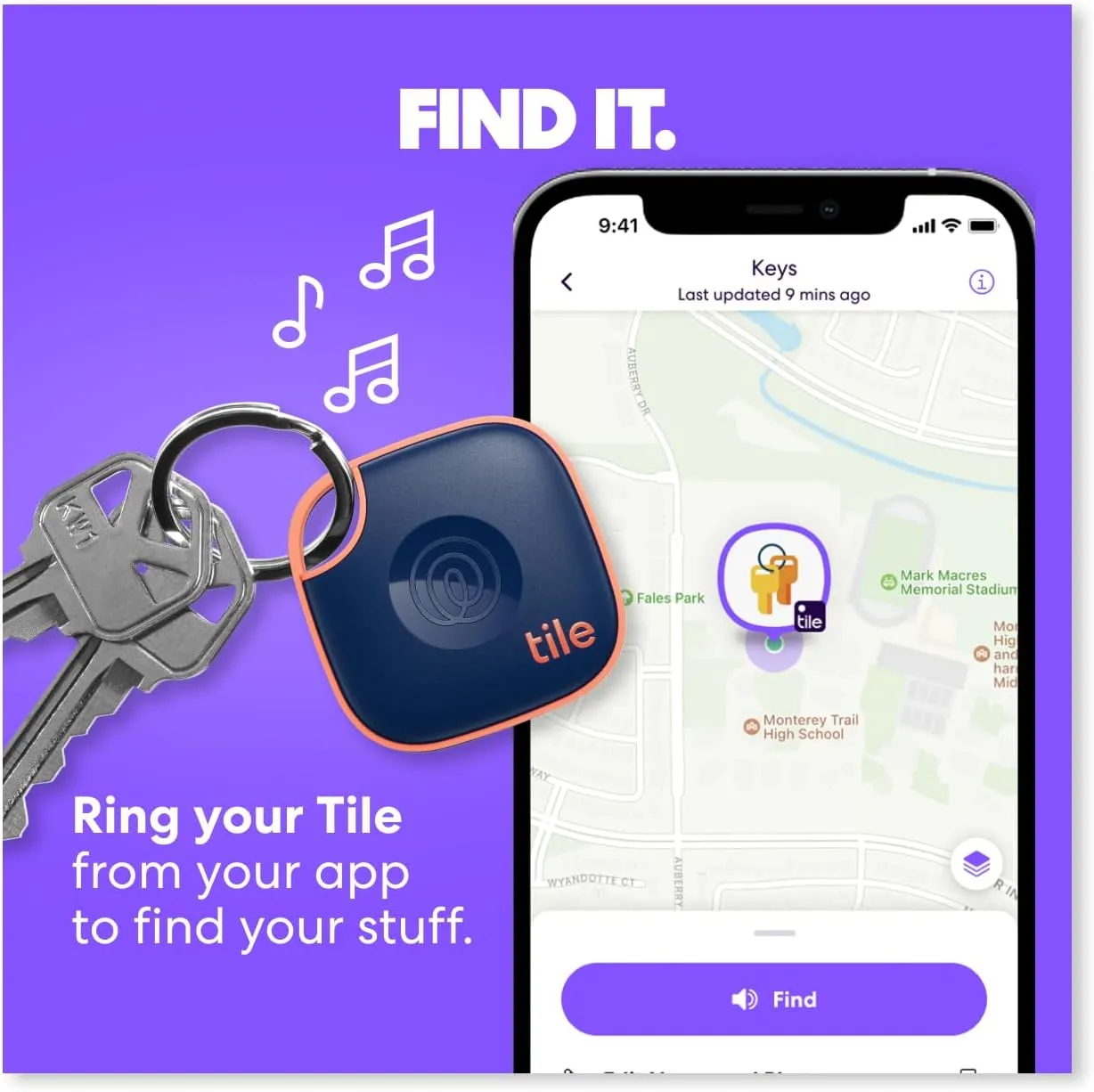 Tile by Life360 Mate (2024) Bluetooth Tracker, Keys Finder and Item Locator for Keys, Bags and More. Phone Finder. Both iOS and Android Compatible. 4-Pack (Colors)