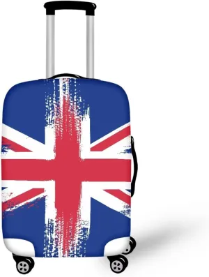 TODIYADDU British Flag Luggage Covers with Zipper Trendy Blue Suitcase Protector Dustproof Suitcase Cover Colorful Luggage Travel Suitcase Protective Cover Fits 18"-32" inch Luggage Gifts, M