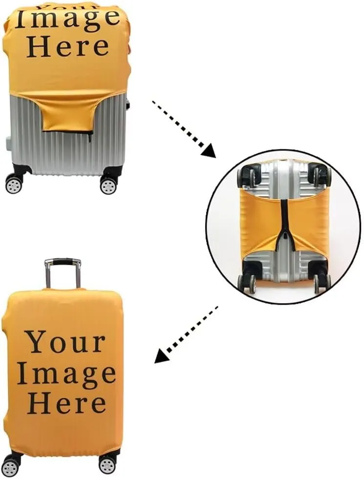 TODIYADDU Candy Heart Suitcase Cover Customized Design Your Name And Number Washable Resilient Travel Luggage Protector Suitable for Women Men Holiday Trips, L