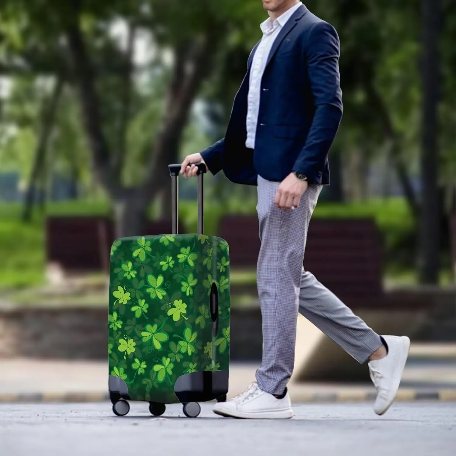 TODIYADDU Clean Shamrock Suitcase Covers 18 inch Custom Luggage Cover for Women Men Washable Suitcase Protector Luggage Suitcase Protective Cover Accessories St. Patrick's Day, M