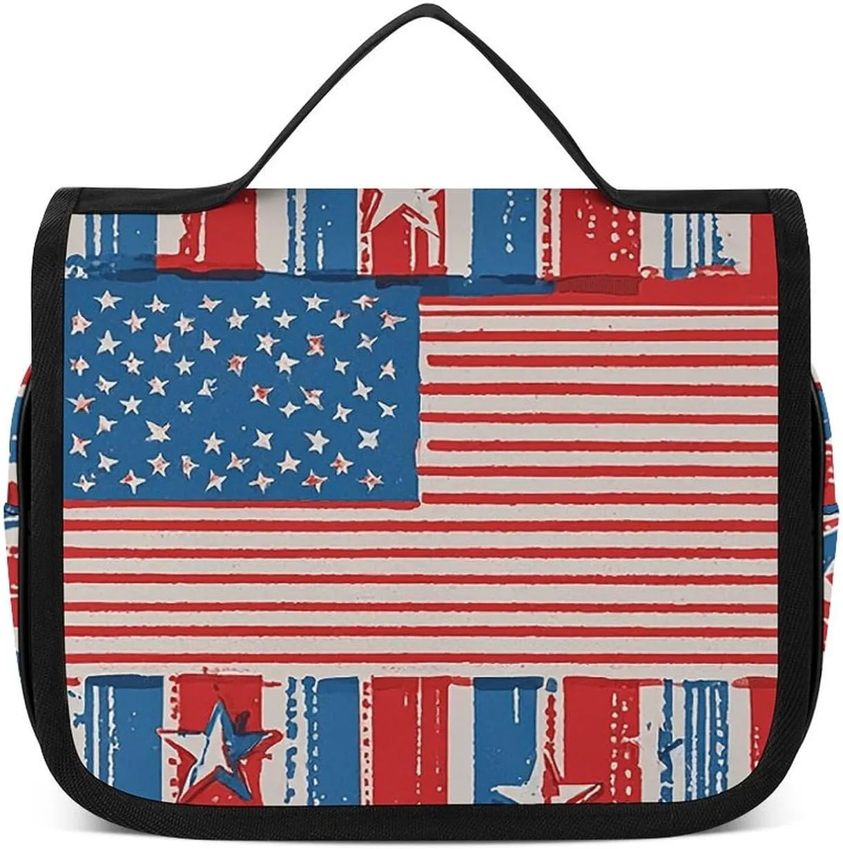 Toiletry Bag for Women Travel Toiletry Bag Patriotic Stars Strips Cosmetic Organizer Bag Hanging Makeup Bag
