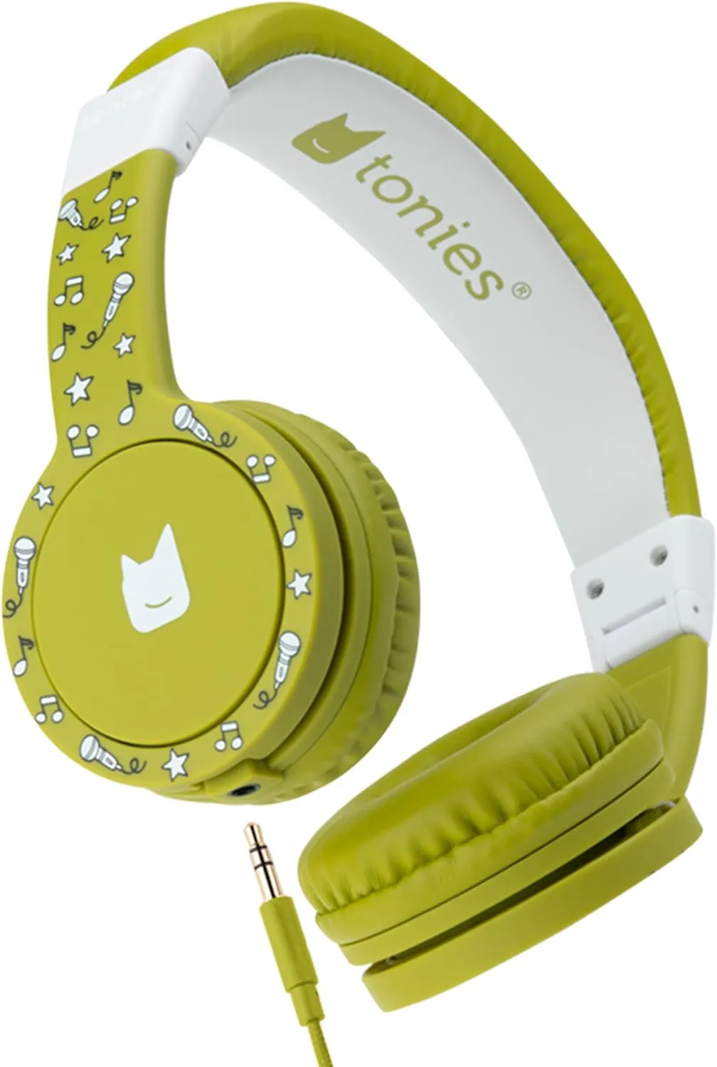 Tonies Foldable Wired Headphones for Kids - Comfortably Designed to fit On-Ear - Works with Toniebox and All 3.5mm Devices - Green