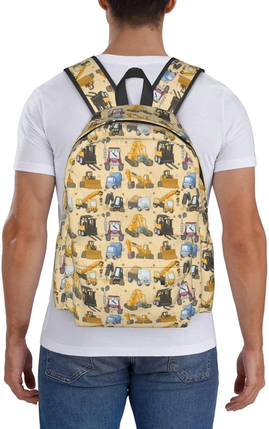 Tool truck assembly crane excavator forklift truck Backpack Double Shoulder Bag 15 Inch Laptop Bagpacks for Hiking Work Camping Travel