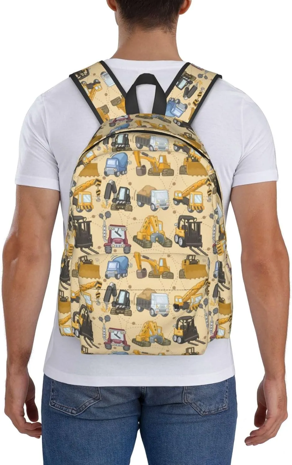 Tool truck assembly crane excavator forklift truck Backpacks 15 Inch Laptop Backpack Multipurpose Double Shoulder Bag for Men Women Gifts
