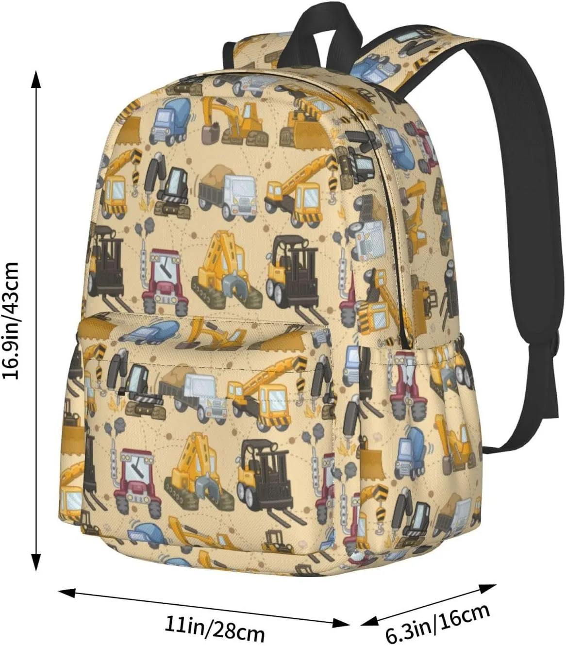 Tool truck assembly crane excavator forklift truck Backpacks 15 Inch Laptop Backpack Multipurpose Double Shoulder Bag for Men Women Gifts
