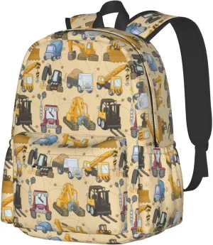 Tool truck assembly crane excavator forklift truck Backpacks 15 Inch Laptop Backpack Multipurpose Double Shoulder Bag for Men Women Gifts