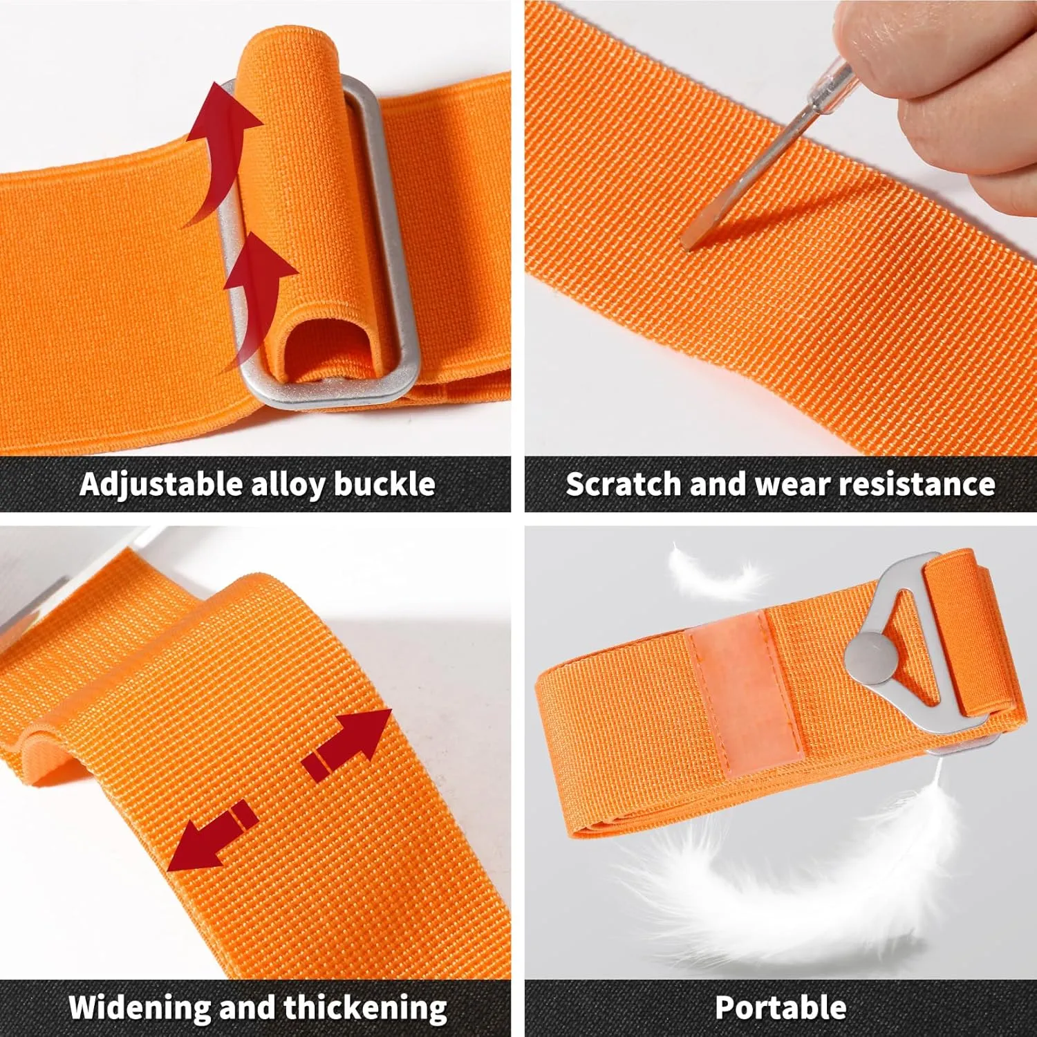 TOOVREN 2-in-1 Travel Belt for Luggage Straps Add a Bag Bungees Suitcase Luggage Strap Over Handle Suitcases Belt for Carry On Bag Adjustable Backpack Attachment Airport Travel Accessories Orange