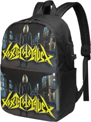 Toxic Music Holocaust Laptop Backpack, Travel Computer Bag with USB Charging Port, Work Business Backpacks