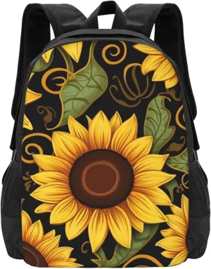 Travel Backpack for Women Men Laptop Backpack 15.6 Inch Computer Bag Beautiful sunflower Carry on Backpack