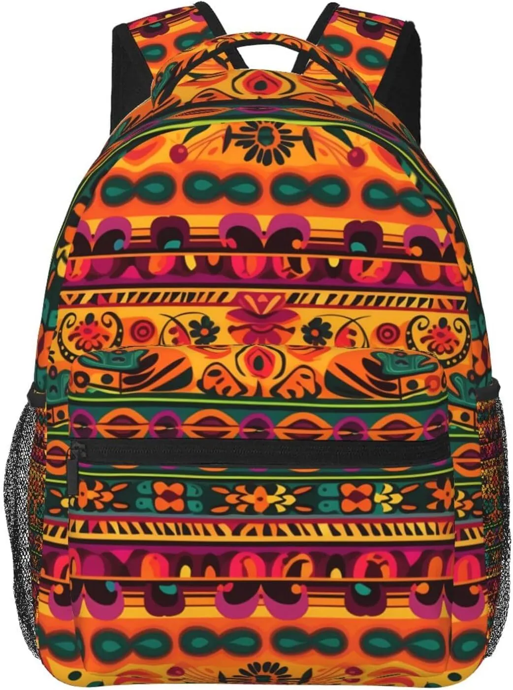 Travel Backpack for Women Men Mexican Folk Art Boho Laptop Backpack Large College Bag Waterproof Casual Daypack