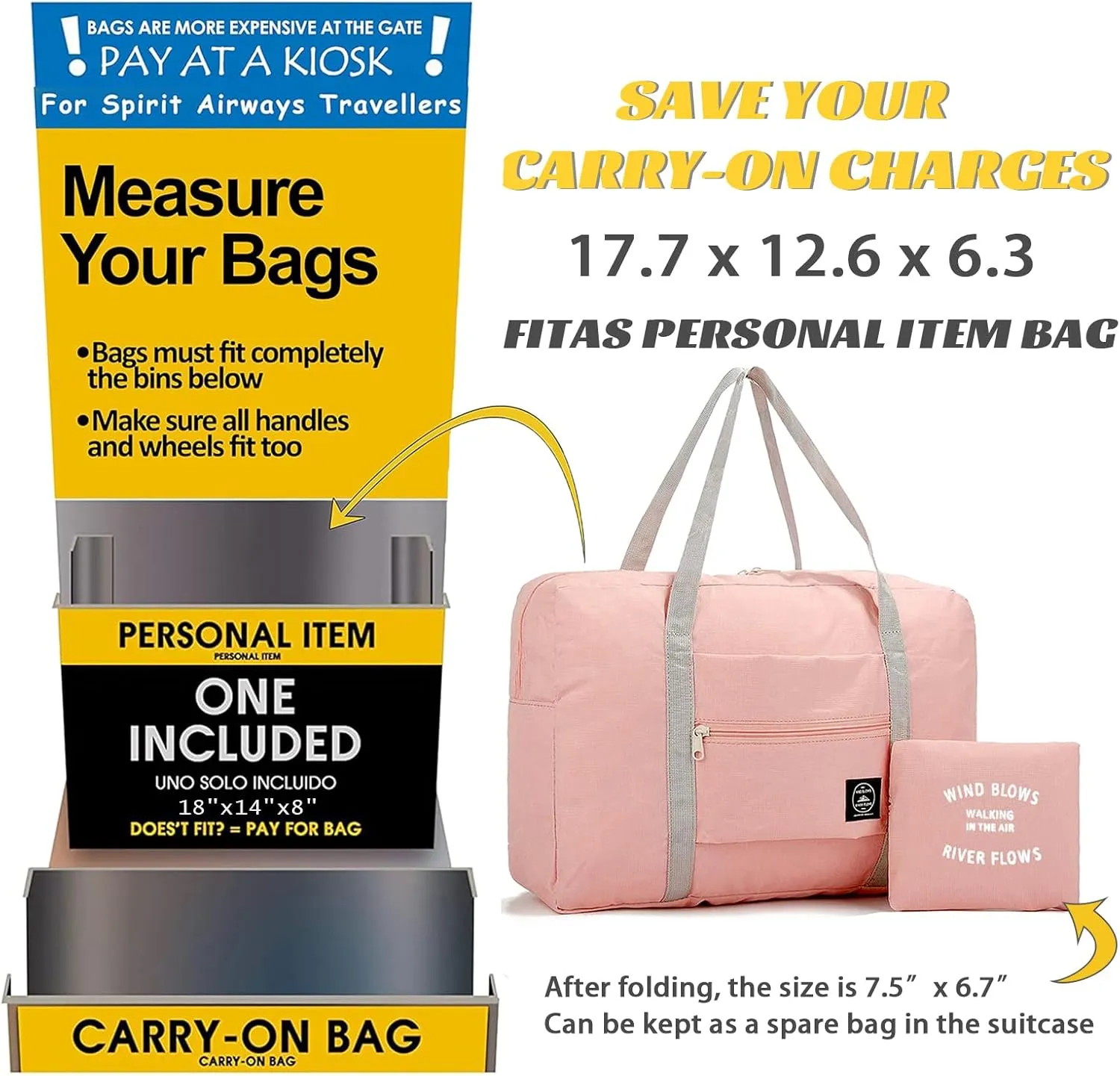 Travel Bag 12 Packes Carry on Luggage Foldable Duffel Bag Sports Gym Bag Weekender Overnight Bag Water Resistant Nylon Travel Duffel for Men Women (Pink 12PCS)