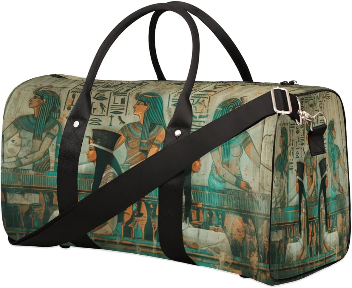 Travel Duffle Bag Ancient Egyptian Temple Foldable Travel Bags for Men Women, 17 Inch Gym Bag Workout Bag Carry on Weekender Overnight Bag for Gym Travel
