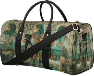 Travel Duffle Bag Ancient Egyptian Temple Foldable Travel Bags for Men Women, 17 Inch Gym Bag Workout Bag Carry on Weekender Overnight Bag for Gym Travel