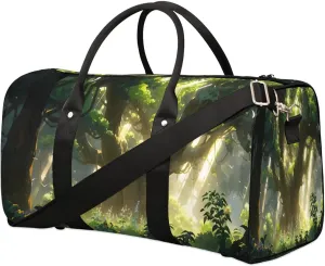 Travel Duffle Bag Forest Sunlight Foldable Travel Bags for Men Women, 17 Inch Gym Bag Workout Bag Carry on Weekender Overnight Bag for Gym Travel