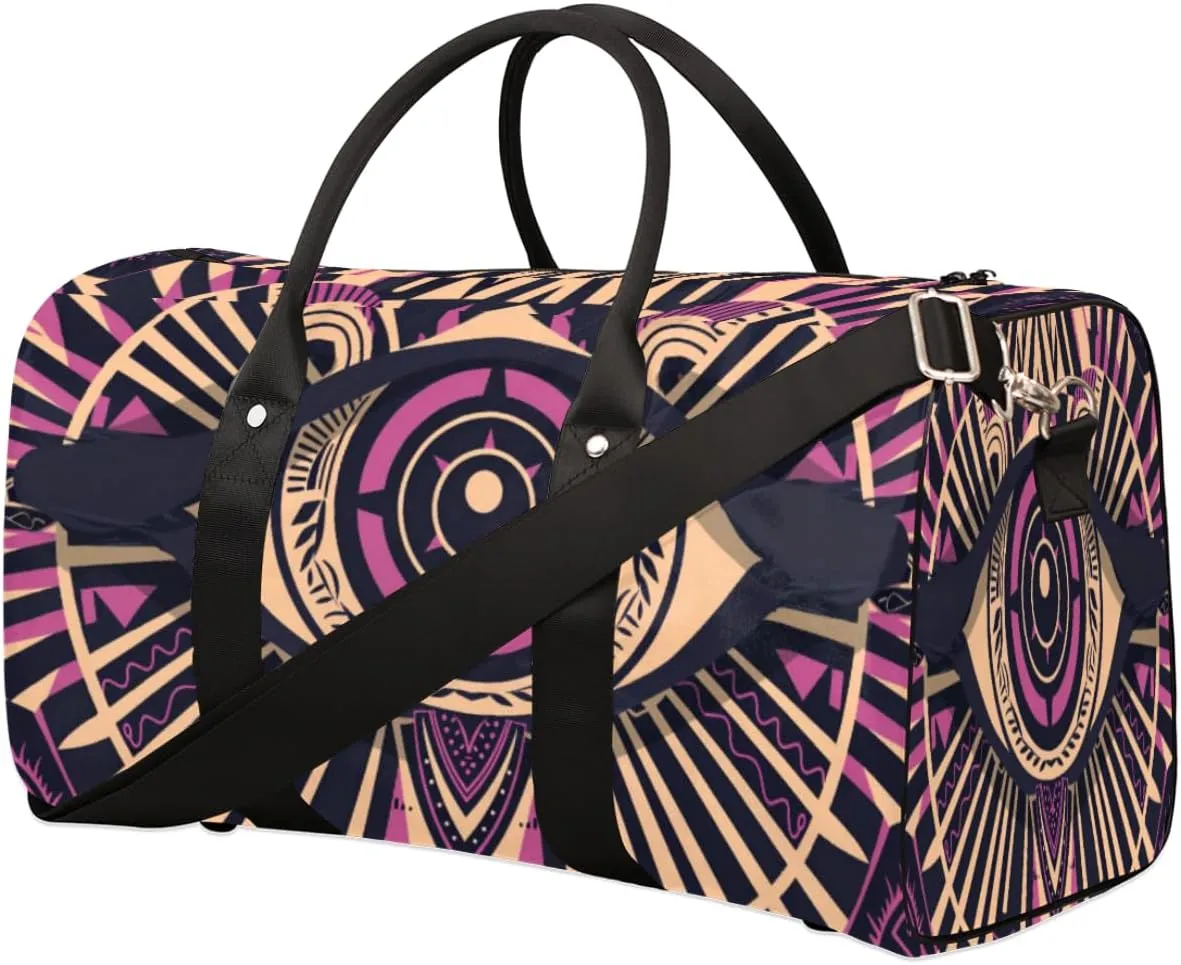 Travel Duffle Bag Mystical Black Eye Pattern Foldable Travel Bags for Men Women, 17 Inch Gym Bag Workout Bag Carry on Weekender Overnight Bag for Gym Travel