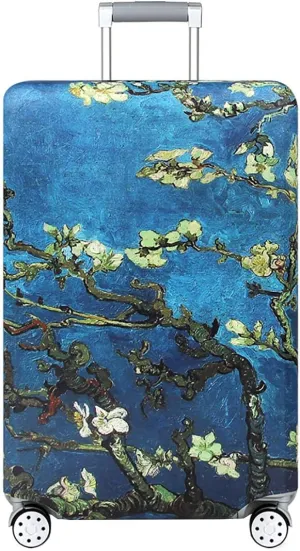 TRAVEL KIN Luggage Cover, Washable Travel Gear, 18/24/28/32 Inch Spandex Protective Cover (XL-29'-32' Luggage), Almond Blossom