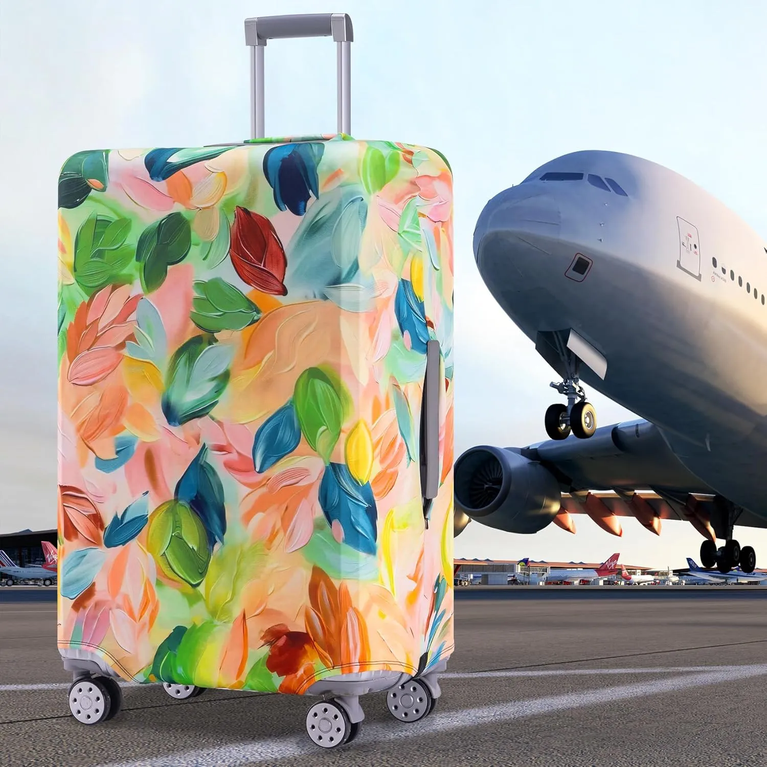 TRAVEL KIN Luggage Covers For Suitcase Tsa Approved,Suitcase Cover Protector Fit 18-21 Inch Luggage