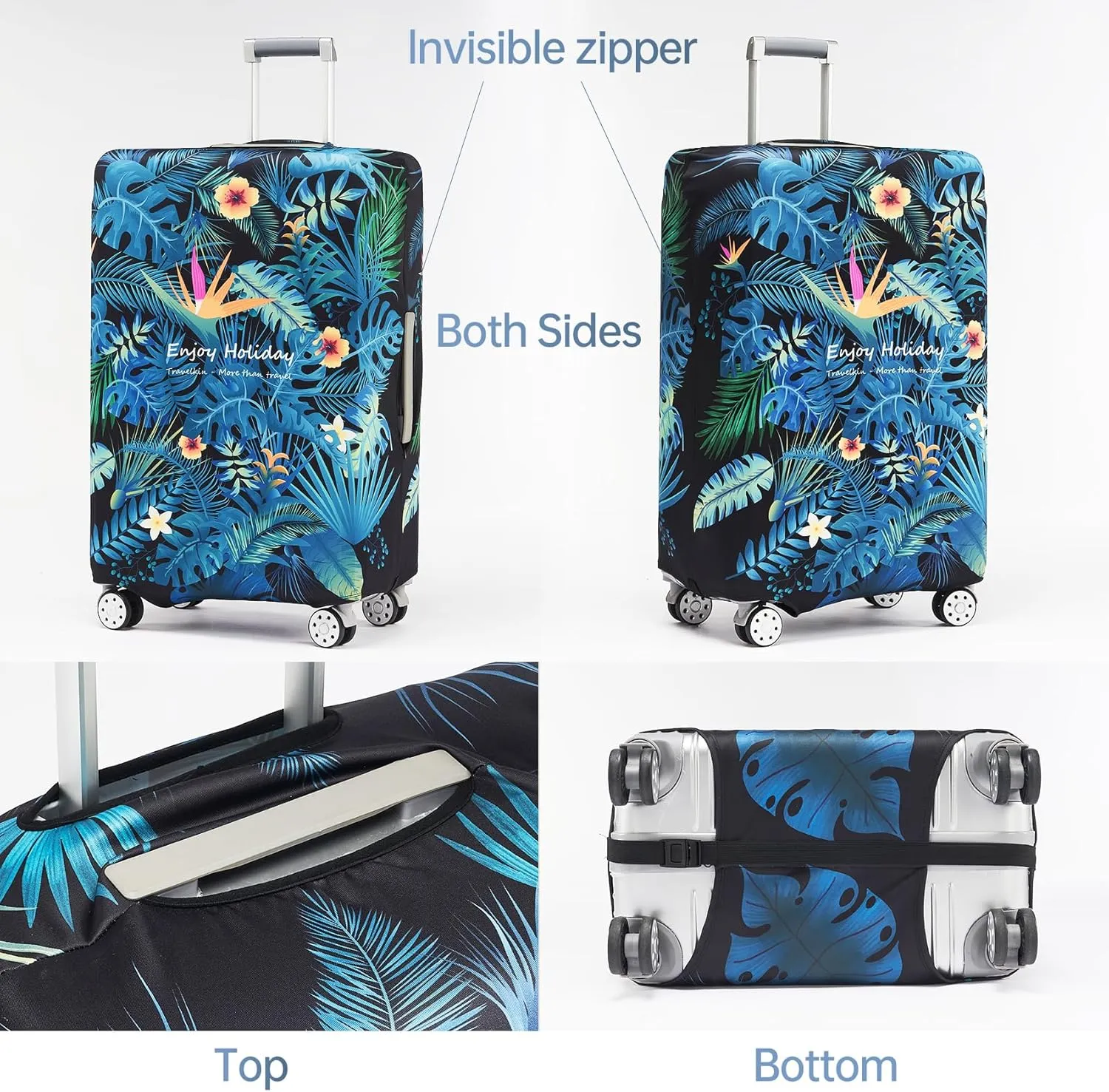TRAVEL KIN Luggage Covers For Suitcase Tsa Approved,Suitcase Cover Protector Fit 18-32 Inch Luggage
