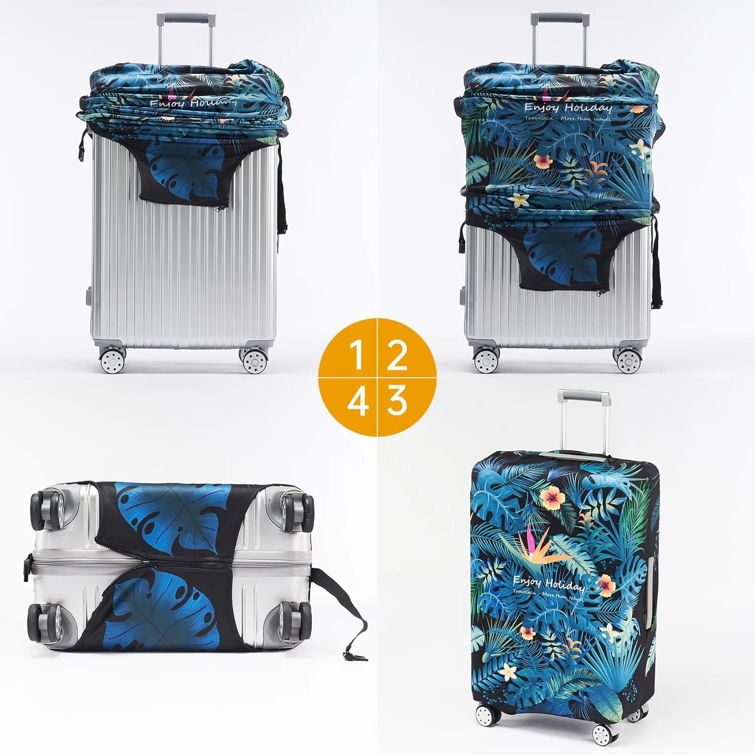 TRAVEL KIN Luggage Covers For Suitcase Tsa Approved,Suitcase Cover Protector Fit 18-32 Inch Luggage