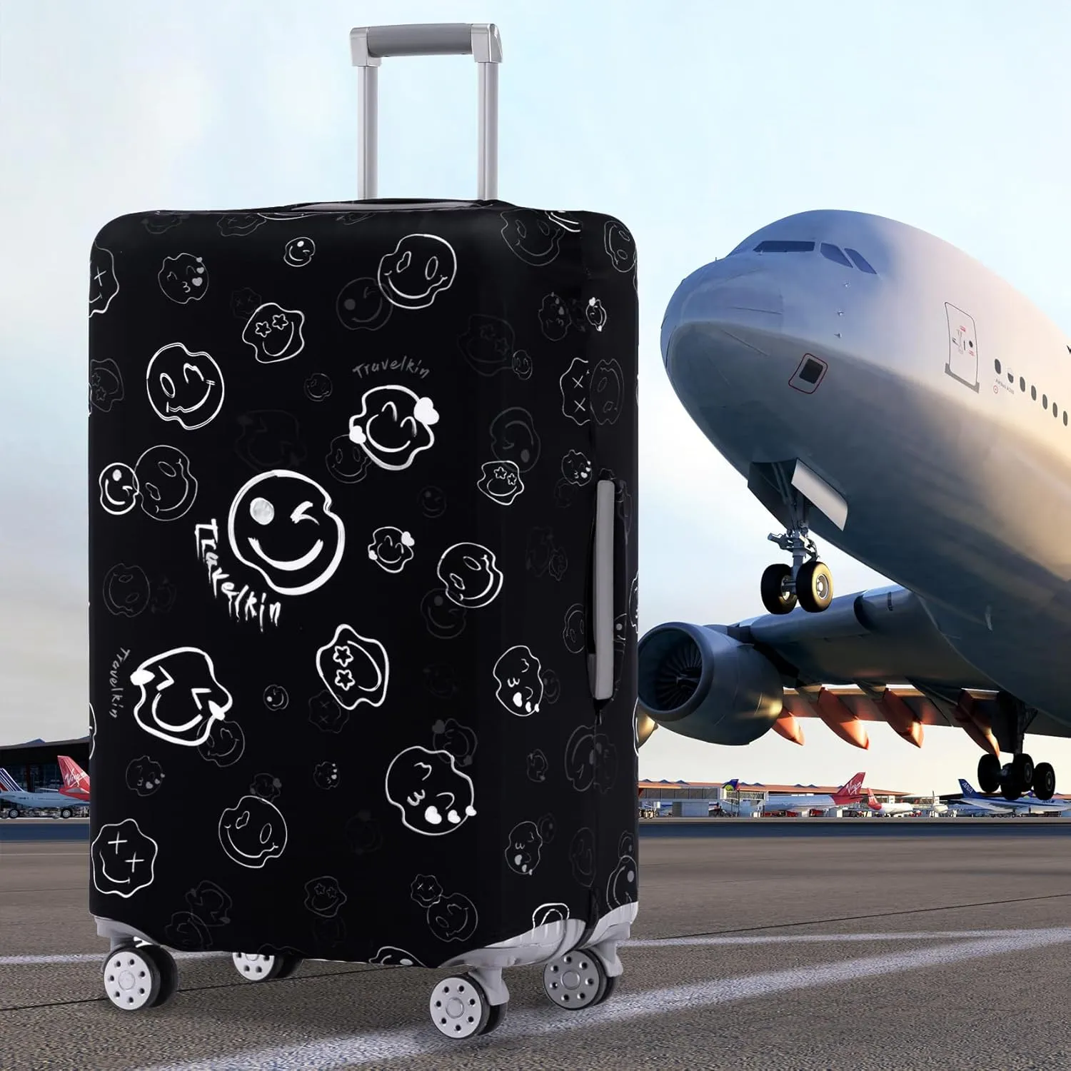 TRAVEL KIN Luggage Covers For Suitcase Tsa Approved,Suitcase Cover Protector Fit 29-32 Inch Luggage