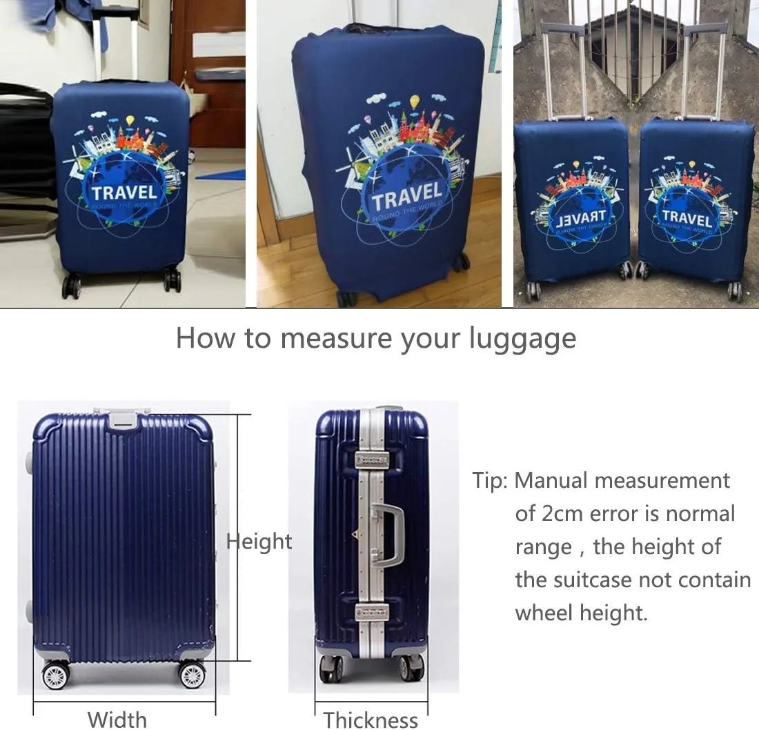 TRAVEL KIN Thickened Luggage Cover, 18/24/28/32 Inch Suitcase Spandex Protective Cover (XL-29-32 inch)