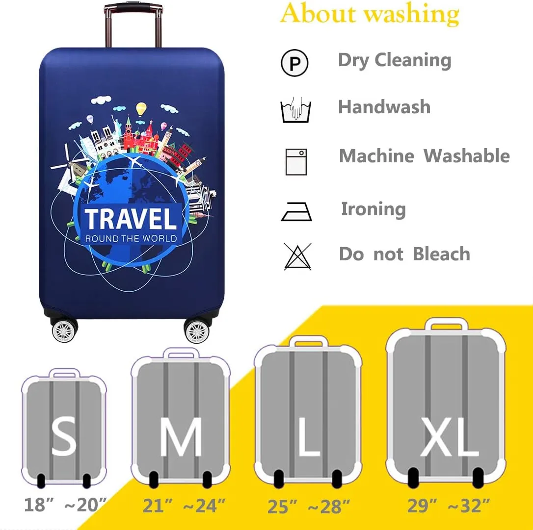 TRAVEL KIN Thickened Luggage Cover, 18/24/28/32 Inch Suitcase Spandex Protective Cover (XL-29-32 inch)