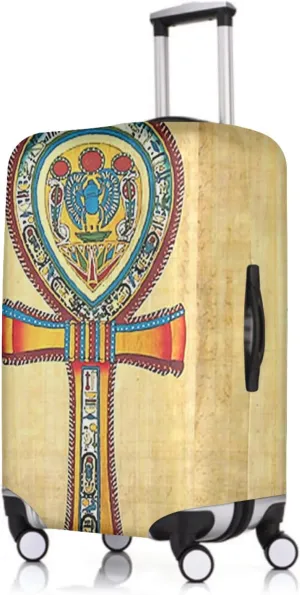 Travel Luggage Cover Ancient Egyptian Papyrus Painting Suitcase Protector   Travel Luggage Tags Bag Tags Elastic Fits 29-32 Inch Luggage- X-Large