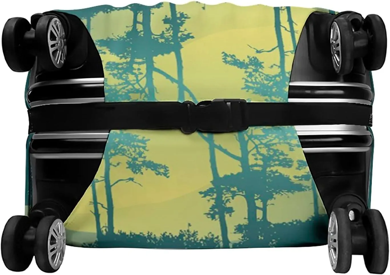 Travel Luggage Cover, Apartment Decor Travel Suitcase Cover, Mystic Forest with Trees Abstract Mountain View and, Fits 30-32 Inch Luggage, Washable Dustproof Anti-Scratch, Blue and Green