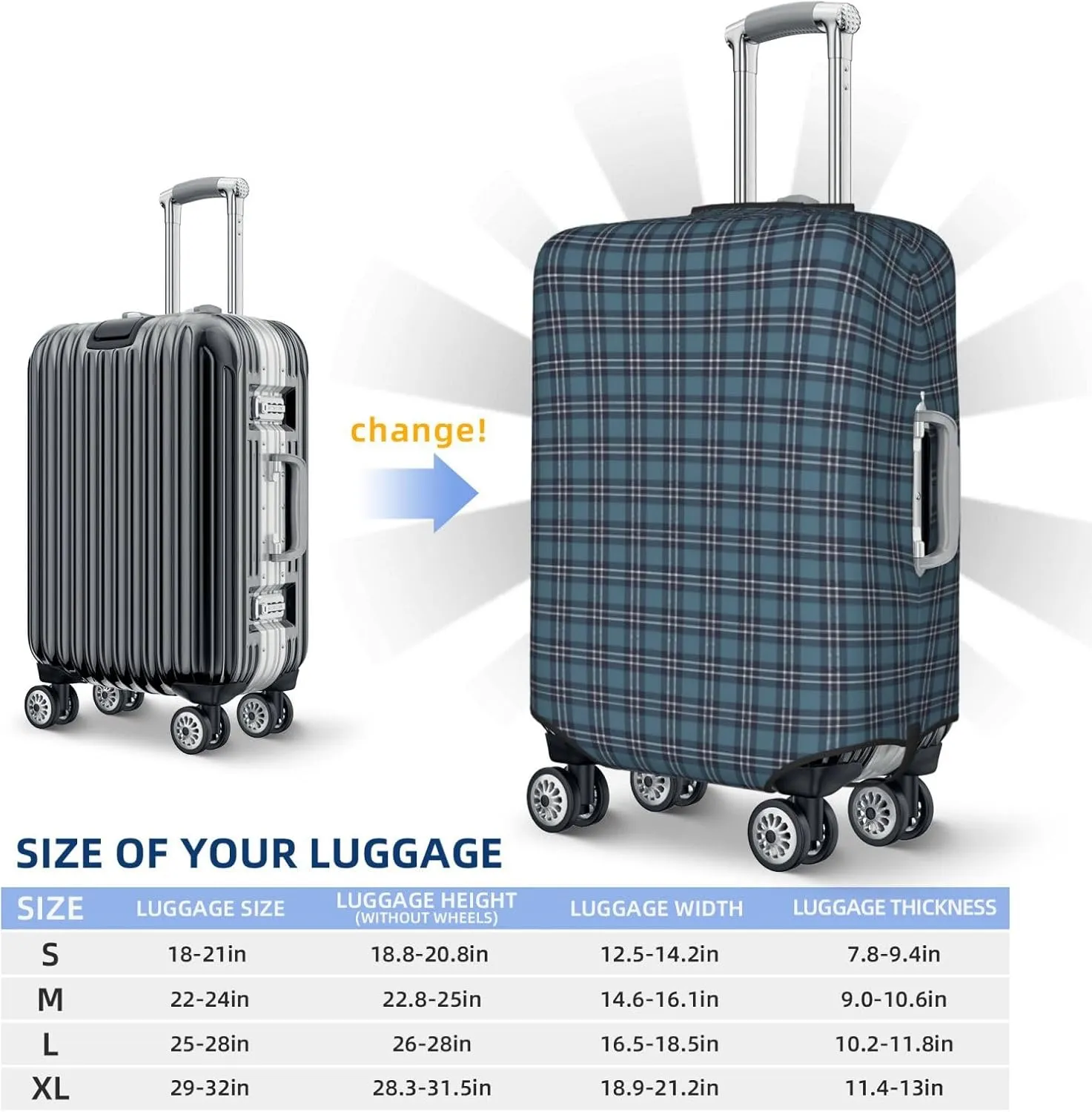Travel Luggage Cover, Earl of St Andrews Tartan Suitcase Protector Fits 18-32 Inch Baggage Cover X-Large