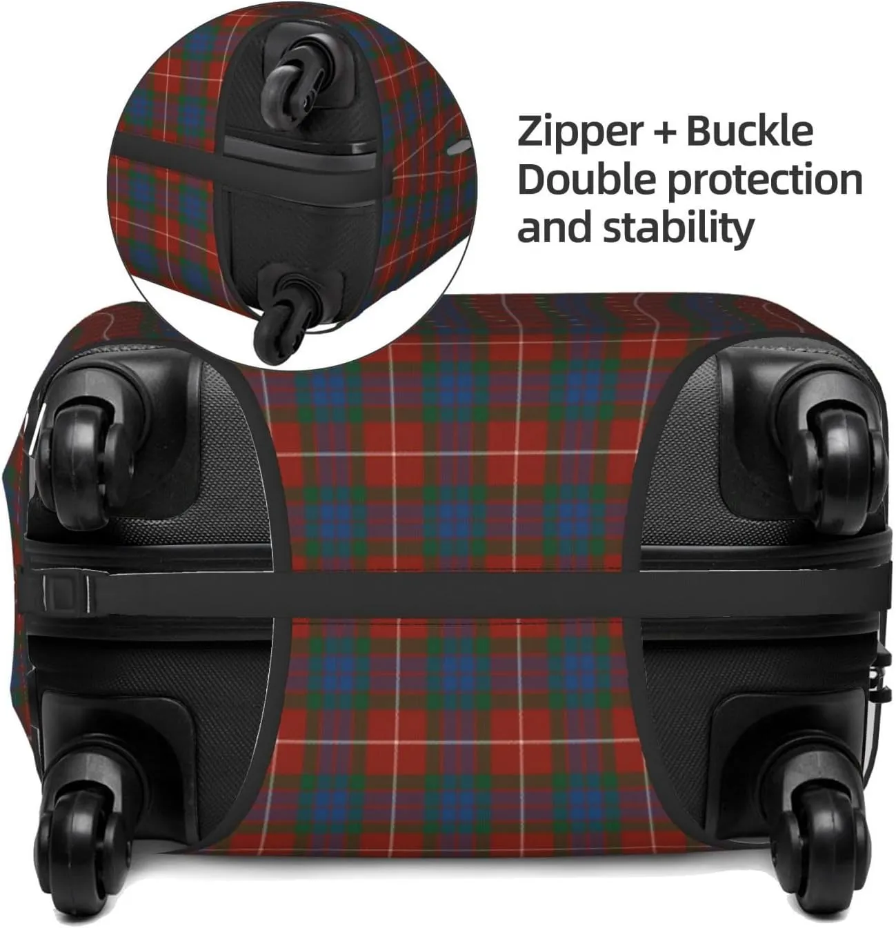 Travel Luggage Cover, Fraser Ancient Tartan Suitcase Protector Fits 18-32 Inch Baggage Cover Medium