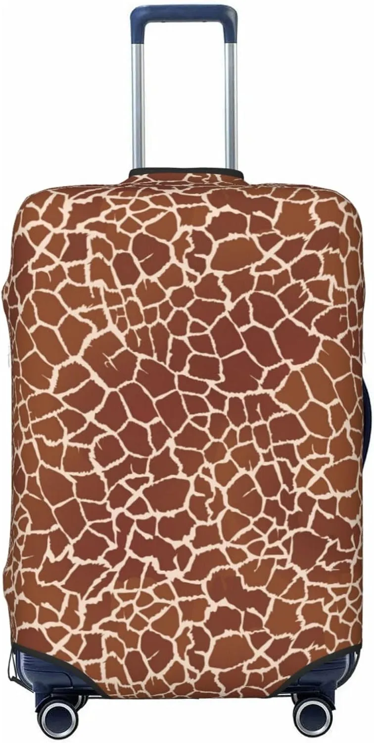 Travel Luggage Cover Suitcase Elastic Washable African Giraffe Skin Print Suitcase Protector Bag,Spandex Double-Sided Baggage Covers,Medium