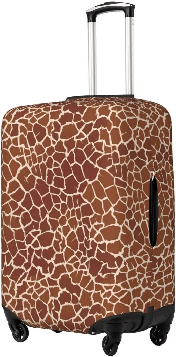 Travel Luggage Cover Suitcase Elastic Washable African Giraffe Skin Print Suitcase Protector Bag,Spandex Double-Sided Baggage Covers,Medium