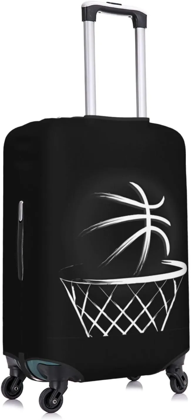 Travel Luggage Cover Suitcase Elastic Washable Basketball Hoop Net Suitcase Protector Bag,Spandex Double-Sided Baggage Covers,Large