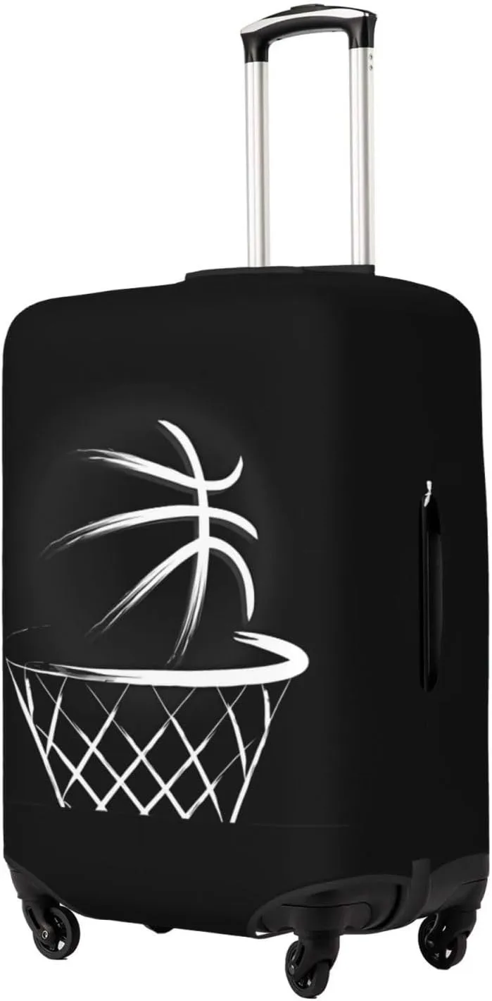 Travel Luggage Cover Suitcase Elastic Washable Basketball Hoop Net Suitcase Protector Bag,Spandex Double-Sided Baggage Covers,Large