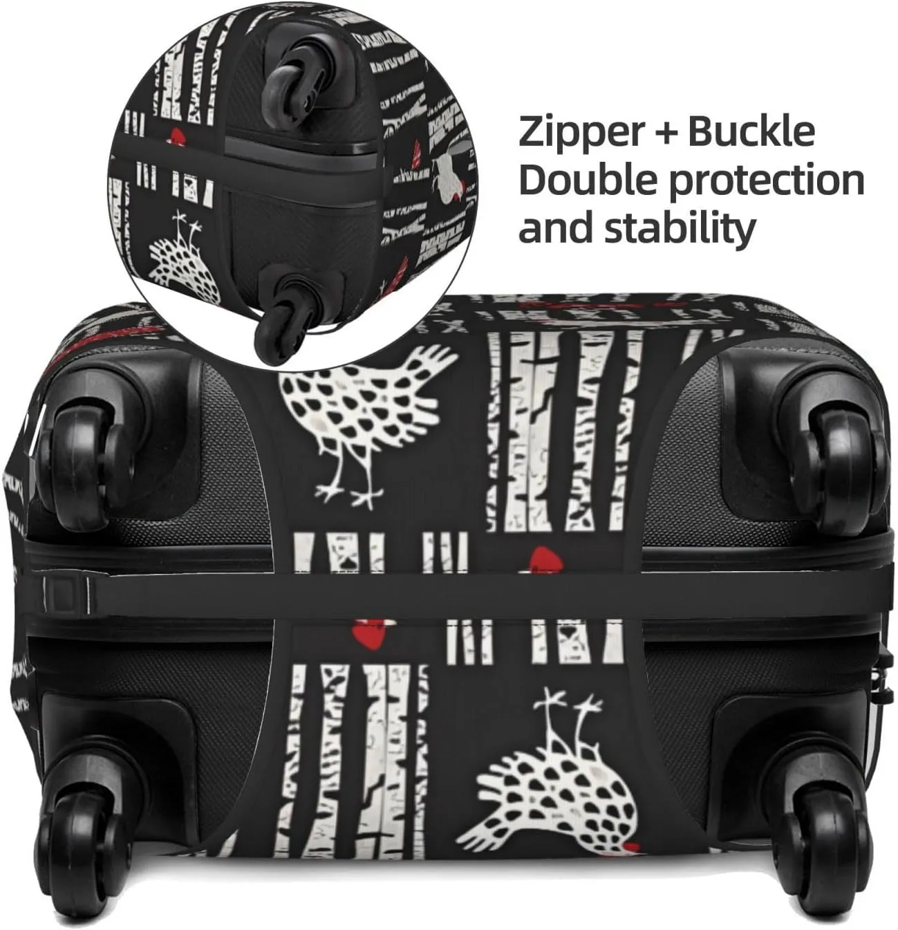 Travel Luggage Cover Suitcase Elastic Washable Stretch Chicken Birch Trunk Print Suitcase Protector Bag,Anti-Scratch Spandex With Zipper Closure Baggage Covers For Wheeled Suitcase Kid Adult