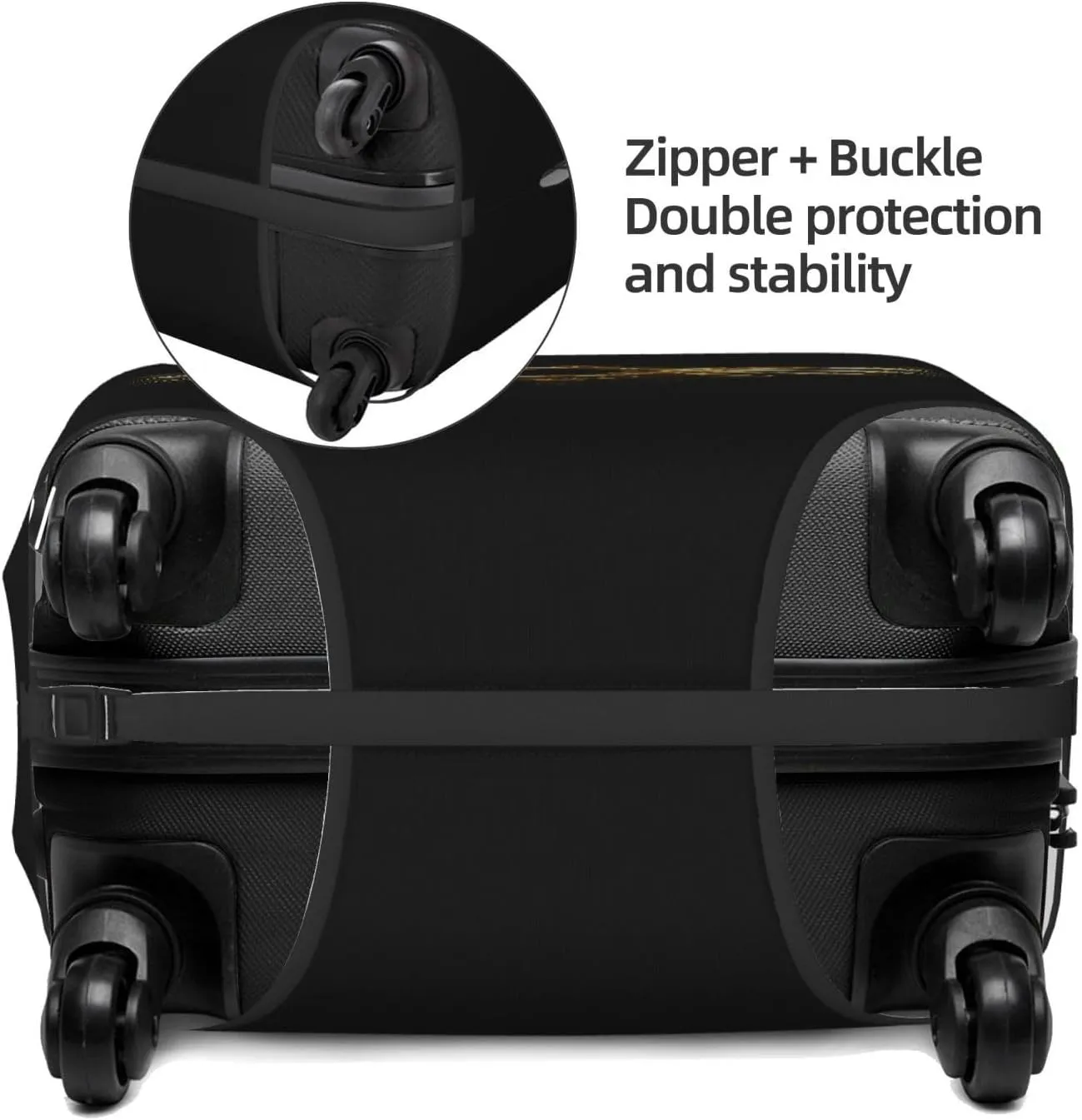 Travel Luggage Cover Suitcase Elastic Washable Stretch Mechanical Wings With Gears And Brass Suitcase Protector Bag,Anti-Scratch Dust-Proof Double-Sided