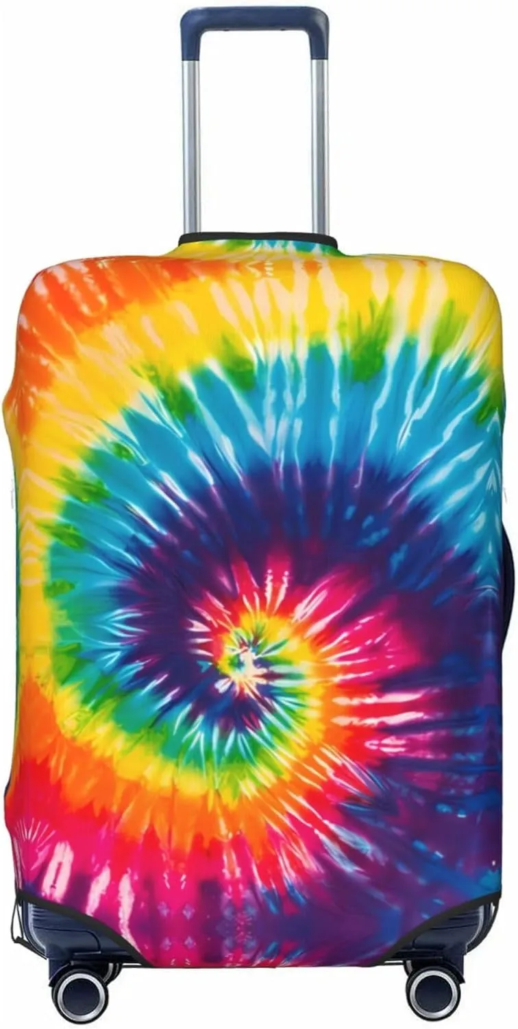Travel Luggage Cover Suitcase Elastic Washable Stretch Swirl Tie Dye Suitcase Protector Bag,Anti-Scratch Spandex Double-Sided Baggage Covers For Wheeled Suitcase Kid Adult