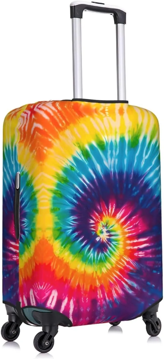 Travel Luggage Cover Suitcase Elastic Washable Stretch Swirl Tie Dye Suitcase Protector Bag,Anti-Scratch Spandex Double-Sided Baggage Covers For Wheeled Suitcase Kid Adult